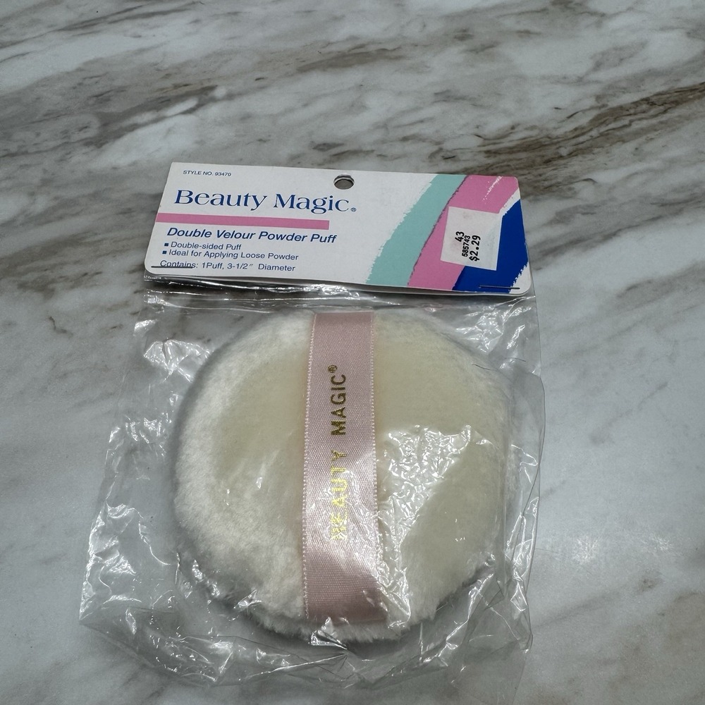 Vintage Beauty Magic Powder Puff Double Velour 3.5" Body Face Vanity Decor‎